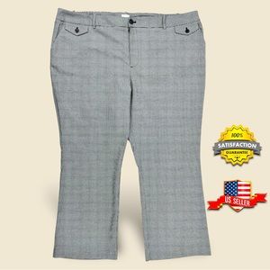 A New Day WOMEN'S PLUS SIZE 24W Ankle Pants Black White Houndstooth Kick Flare